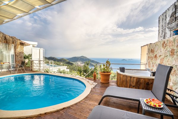 Villa Pavina Tiny | Kalkan Kördere Deniz Manzaralı Balayı Villası