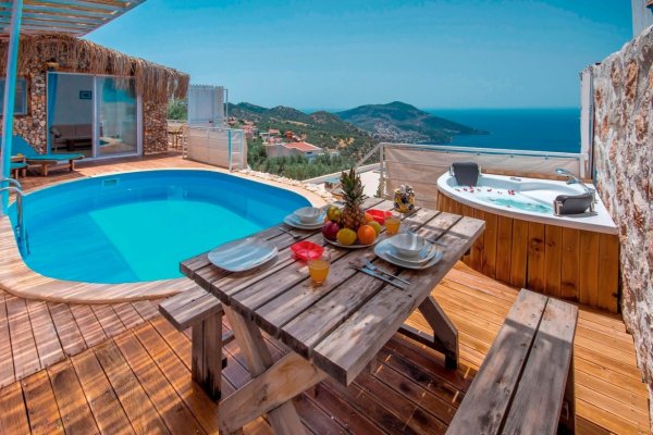 Villa Pavina Tiny | Kalkan Kördere Deniz Manzaralı Balayı Villası