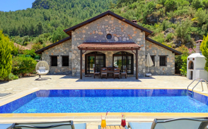 Villa Levissi 2 | Fethiye Kayaköy'de Korunaklı & Taş Mimari Lüks Villa