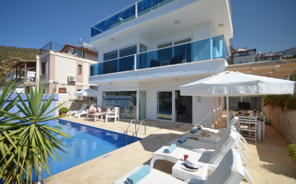 Villa Yadigar | Kalkan Kalamar'da Deniz Manzaralı 4 Odalı Lüks Villa
